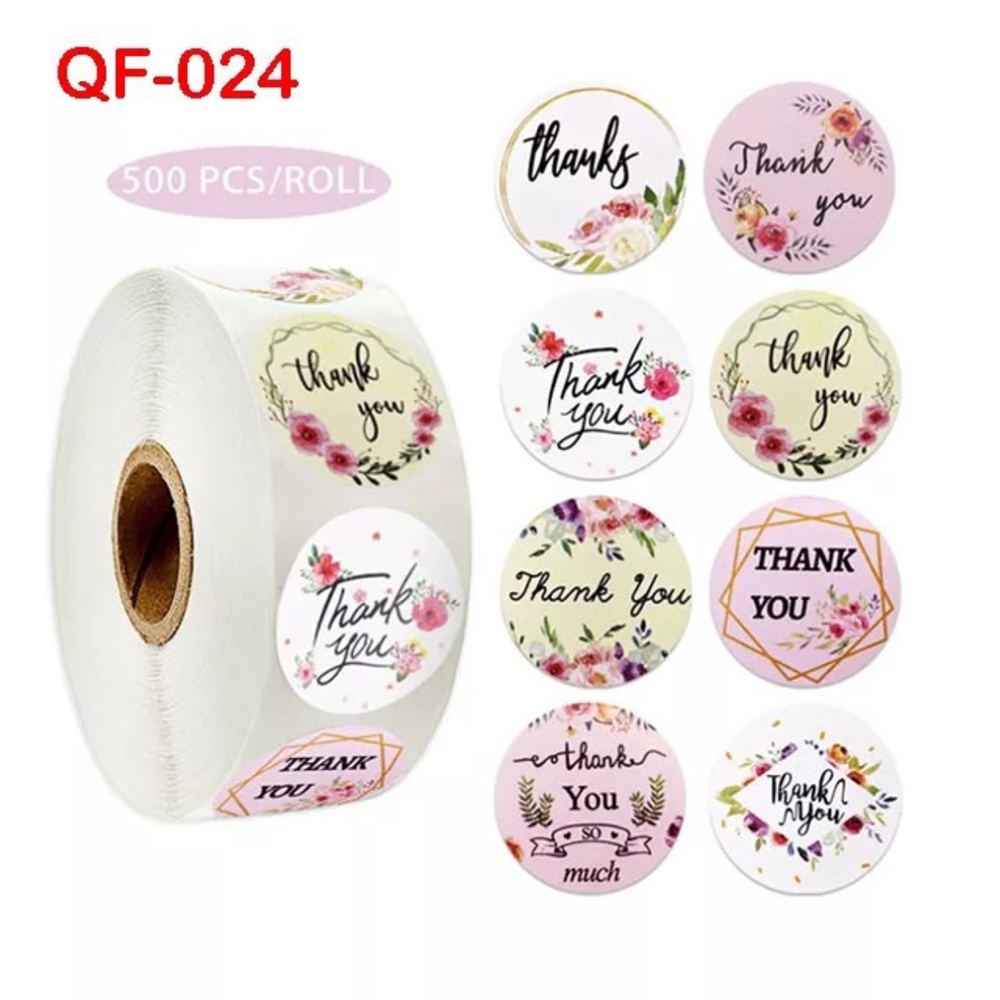 I Inch 500PCS Custom Thank You Label Sticker Roll